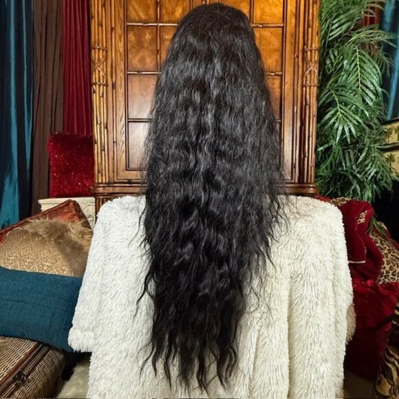 Beshe 33" Luxury Lace Ear to Ear Wig No Tape/No Glue 2" Deep Lace Color 1B - Picture 10 of 16